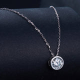 S925 Sterling Silver Moissanite Necklace 400mm with 1ct Moissanite for Women