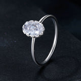 925 Sterling Silver 1.6mm Moissanite 1ct Ring in Size 6 for Women
