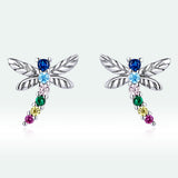 925 Sterling Silver Earrings with Pavé Setting CZ in Oxidized Silver