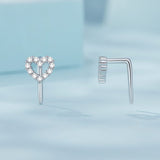 925 Sterling Silver Earrings with Pavé Setting and CZ - Size 10mm x 6mm