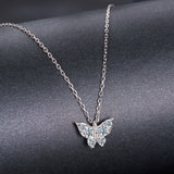 925 Sterling Silver Plated White Gold Moissanite Necklace 40+5cm for Women