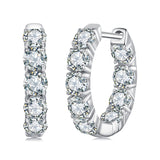 925 Sterling Silver Moissanite Earrings 0.1 Carat White Gold Plated 1.5x0.3cm Women