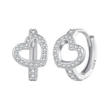 925 Sterling Silver Blue Pavé Setting CZ Earrings 12x8mm for Women
