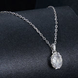 925 Sterling Silver 1 Carat Moissanite Necklace with Pavé Setting, 400 mm Length for Women