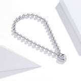 925 Sterling Silver Bracelet with Pavé Setting CZ and Platinum Plating, 17cm for Women