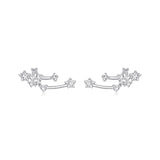 925 Sterling Silver & Brass White Gold Plated Earrings with CZ for Women