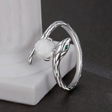 925 Sterling Silver White Gold Plated Ring with Cubic Zirconia for Women