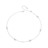 925 Sterling Silver Adjustable Necklace with White Gold Plating