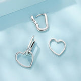 925 Sterling Silver Earrings with Love Pendant for Women