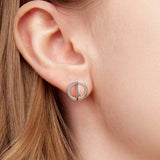 925 Sterling Silver Earrings - Oxidized Silver Finish, 1.3cm for Women