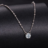 925 Sterling Silver 0.5 Carat Moissanite Necklace for Women