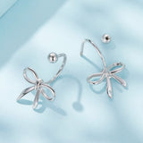 925 Sterling Silver Earrings with White Gold Plating - 1.0*1.3 cm