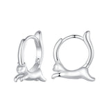 925 Sterling Silver Earrings for Women, Size 15*4mm, Inner Diameter 10mm, Plated Platinum