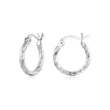 925 Sterling Silver Earrings with White Gold Plating