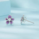 S925 Sterling Silver Plated Platinum Enamel Earrings for Women
