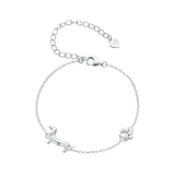 925 Sterling Silver Plated Platinum 150mm+60mm Bracelet for Women