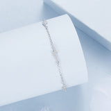925 Sterling Silver Pave Setting CZ Bracelet with White Gold Plating