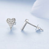 925 Sterling Silver White Gold Plated Pavé CZ Earrings
