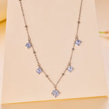 925 Sterling Silver 5.0mm Moissanite Necklace for Women