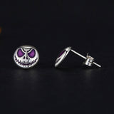 925 Sterling Silver Enamel Oxidized Earrings - 8mm for Women