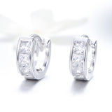 925 Sterling Silver Plated Platinum Pavé Setting CZ Earrings