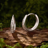 925 Sterling Silver White Gold Plated 1.3cm Moissanite Hoop Earrings for Women