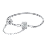 925 Sterling Silver Bracelet 17cm with Pavé Setting CZ for Women