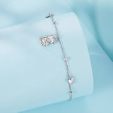 925 Sterling Silver Bracelet with Pavé Setting CZ, 150+60mm Length for Women