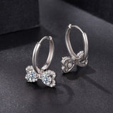 925 Sterling Silver Moissanite 0.20 Carat Earrings Plated White Gold for Women
