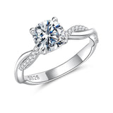 925 Sterling Silver Moissanite 0.65 Carat Ring Size 6 for Women