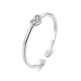 925 Sterling Silver Plated Platinum Pavé Setting CZ Ring