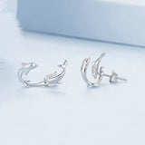 S925 Sterling Silver Rose Gold Plated Zircon Earrings