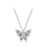 925 Sterling Silver Plated White Gold Moissanite Necklace 40+5cm for Women