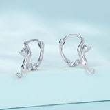 925 Sterling Silver Plated Gold Earrings Size 1.8cm for Women