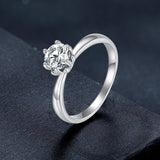 925 Sterling Silver Plated Moissanite Ring Size 6