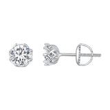 925 Sterling Silver Moissanite 0.5 Carat Earrings for Women