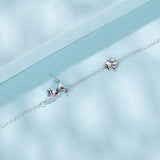 925 Sterling Silver & Plated White Gold Adjustable Bracelet for Women