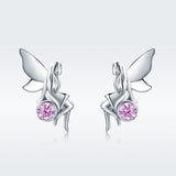 925 Sterling Silver Earrings with Pavé Setting CZ, 1.6*0.7 cm for Women