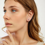 925 Sterling Silver Earrings with CZ in White Gold Plating