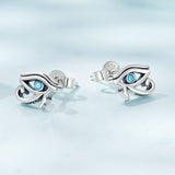 925 Sterling Silver Turquoise Earrings, 0.6*0.9cm, Oxidized Silver Finish for Women
