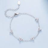 925 Sterling Silver Bracelet with White Gold Plating and CZ Paving for Women