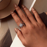 925 Sterling Silver Platinum Plated Pavé Set CZ Ring for Women