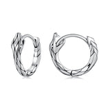 925 Sterling Silver Earrings for Women, Oxidized Silver, 1.4x0.35 cm