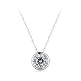 S925 Sterling Silver Moissanite Necklace 400mm with 1ct Moissanite for Women