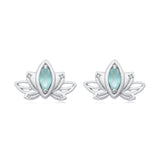 925 Sterling Silver Earrings with Pavé CZ and White Gold Plating, Size 0.9*1.3 cm for Women
