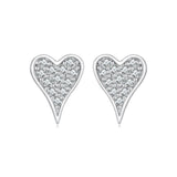 925 Sterling Silver White Gold Plated Pavé CZ Earrings