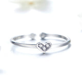 925 Sterling Silver Plated Platinum Pavé Setting CZ Ring