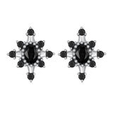 925 Sterling Silver Earrings with Pavé Setting CZ, Size 0.8*0.7cm for Women