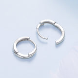 925 Sterling Silver Earrings with Pavé Setting CZ in White Gold for Women