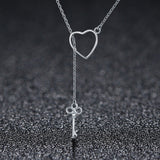 925 Sterling Silver Necklace 55cm with Heart Pendant for Women